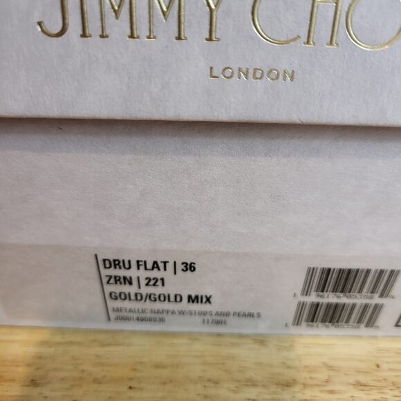 Jimmy Choo Dru Square Toe Stud Imitation Pearl Embellished Espadrille Flats 36/6 - Picture 11 of 11